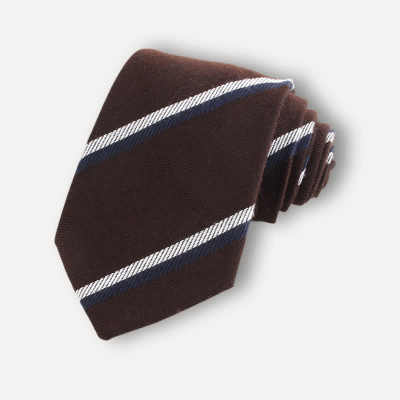 Men's British Soft Wool-like Striped Necktie - Style #7 - image 8