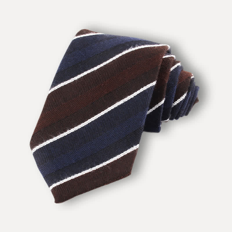 Men's British Soft Wool-like Striped Necktie - Style #5 - image 6