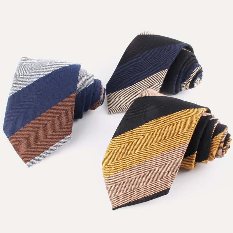 Men's British Soft Wool-like Striped Necktie - image 10