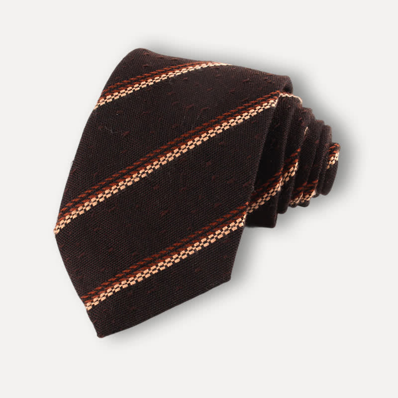 Men's British Soft Wool-like Striped Necktie - Style #8 - image 9