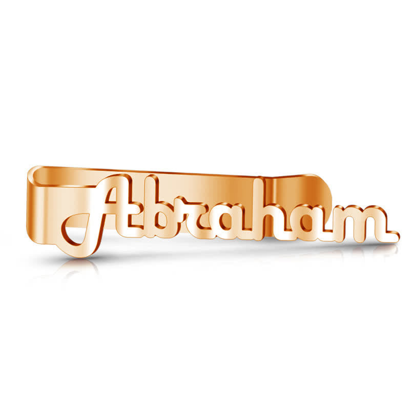 Custom Your Name Business Wedding Accessories Metal Tie Bar - Rose Gold - image 4