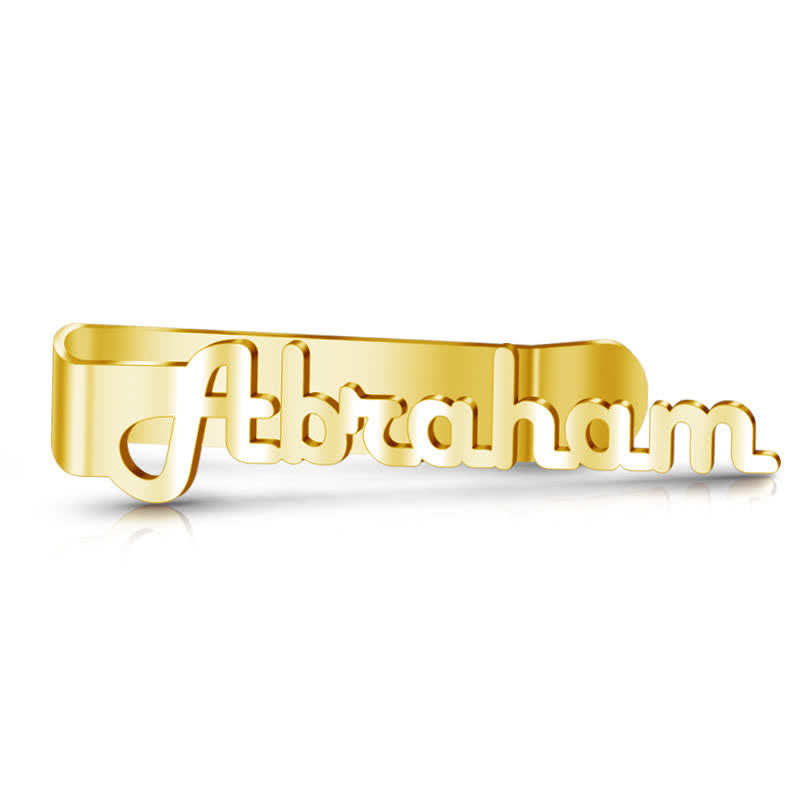 Custom Your Name Business Wedding Accessories Metal Tie Bar - Gold - image 1