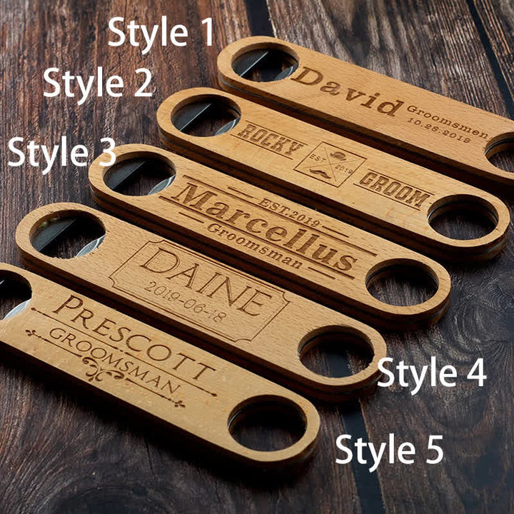 Groomsmen Gift Custom Carving Wood Bottle Opener - image 2