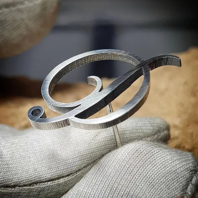 Stylish Custom Initial Letters Brooch with Chain (PRE-SALE)  - image 3