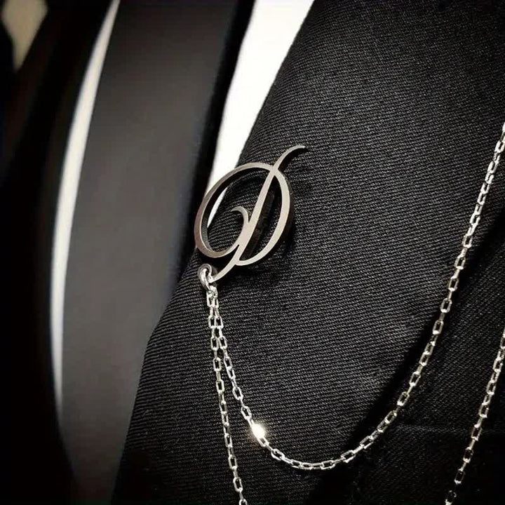 Stylish Custom Initial Letters Brooch with Chain (PRE-SALE)  - image 2