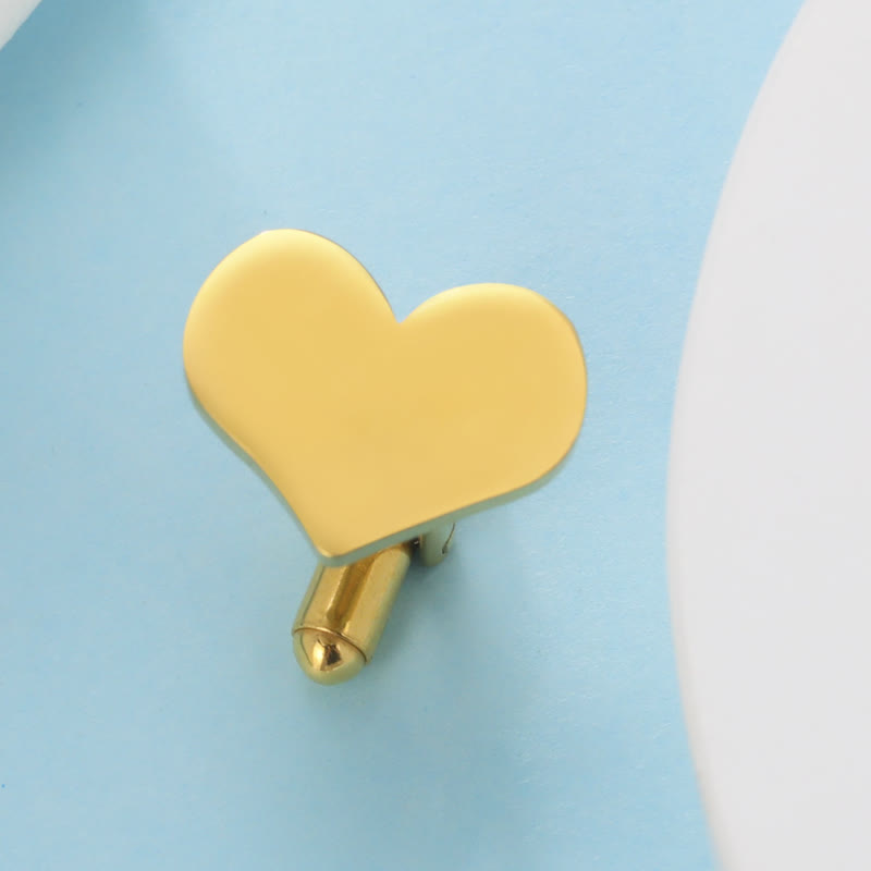 1 Pair Laser Custom Letter Square Round Heart Shape Suit Cufflinks - image 1