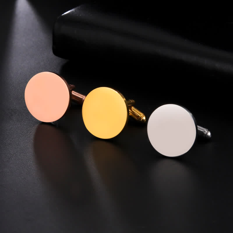 1 Pair Laser Custom Letter Square Round Heart Shape Suit Cufflinks - image 6