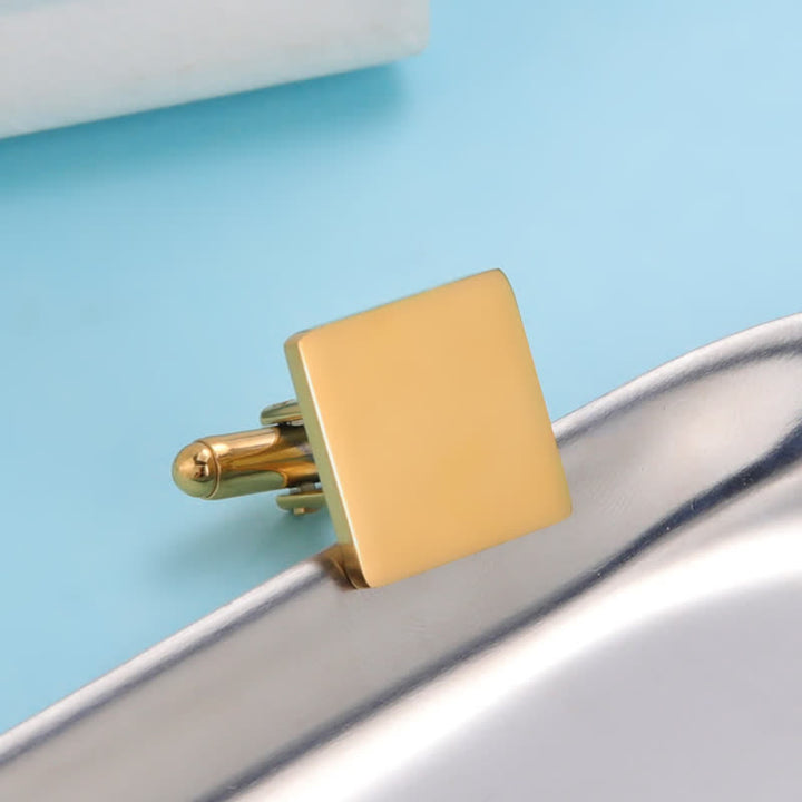 1 Pair Laser Custom Letter Square Round Heart Shape Suit Cufflinks - image 10