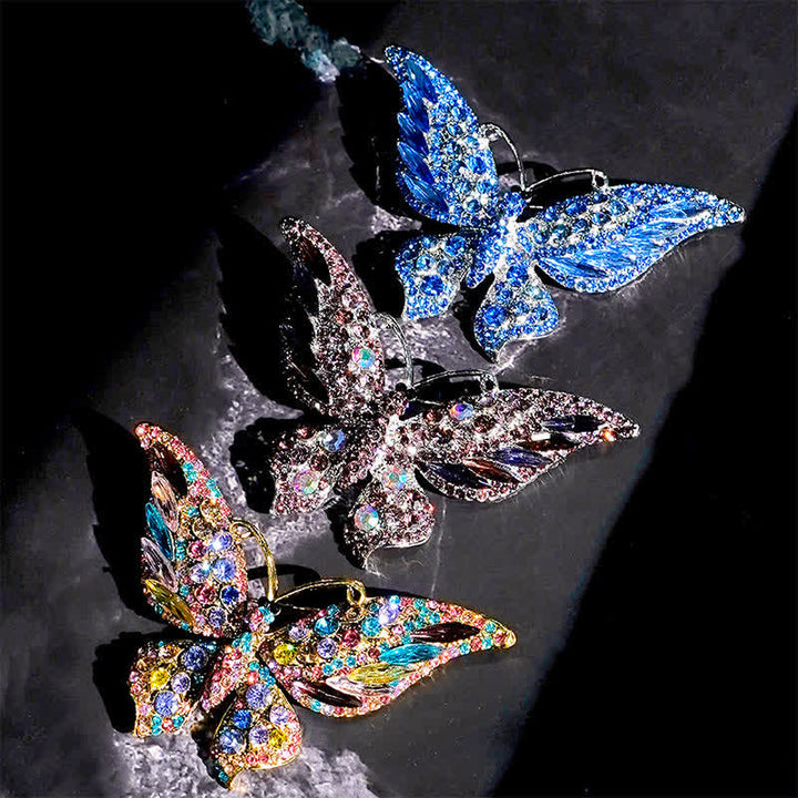 Women's Vintage Butterfly Crystal Brooch - image 1