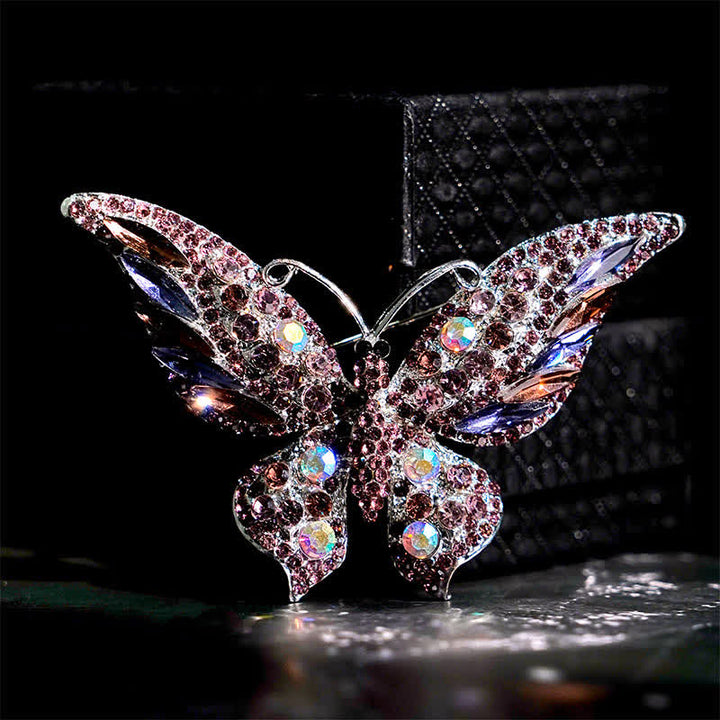 Women's Vintage Butterfly Crystal Brooch - Violet - image 4