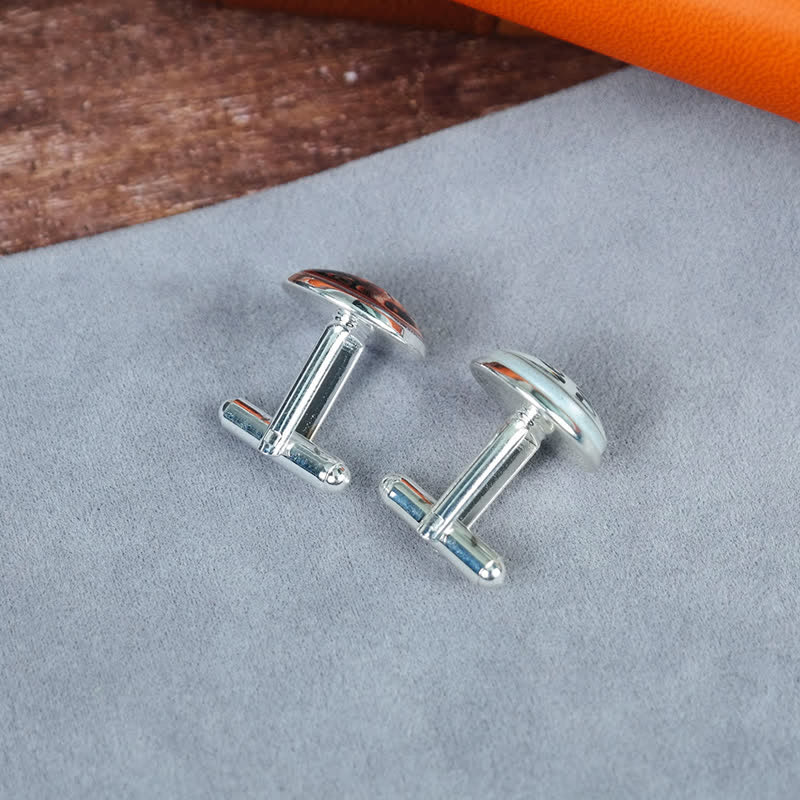 1 Pair Custom Photo & Name Round Shape Suit Cufflinks - image 5