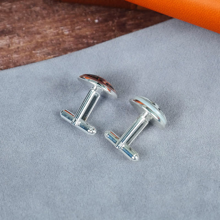 1 Pair Custom Photo & Name Round Shape Suit Cufflinks - image 5