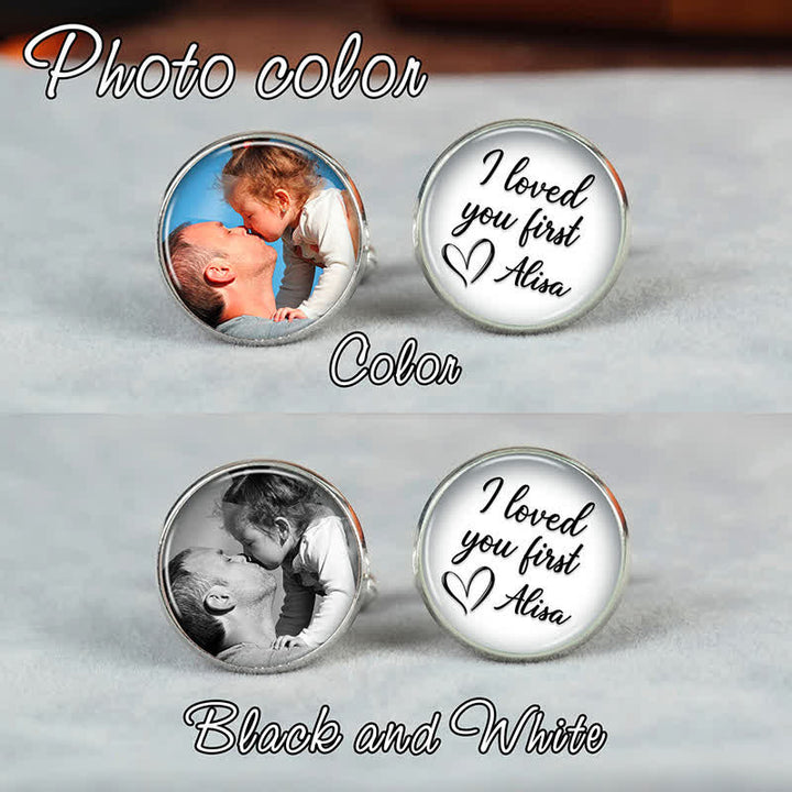 1 Pair Custom Photo & Name Round Shape Suit Cufflinks - image 4