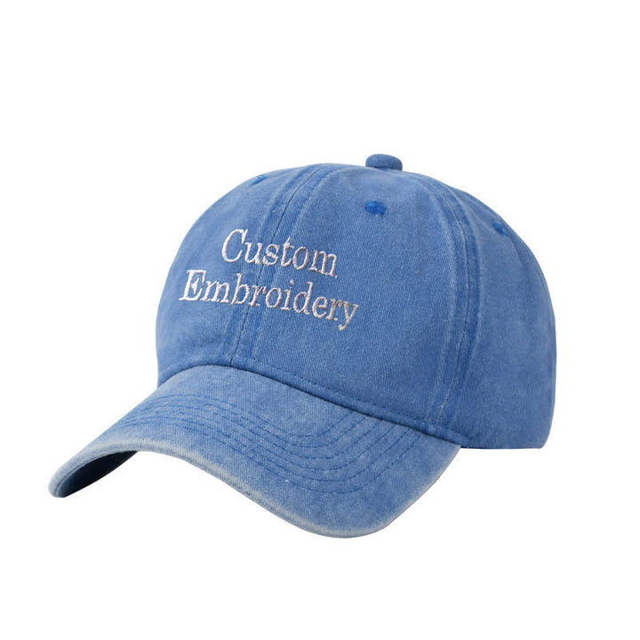 Custom Text Personalized Embroidered Adjustable Baseball Cap - Sky Blue - Adjustable (About 21 5/8"-23 1/4") - image 11