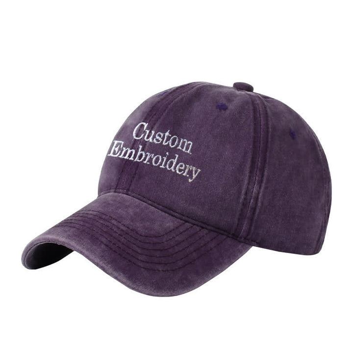 Custom Text Personalized Embroidered Adjustable Baseball Cap - Purple - Adjustable (About 21 5/8"-23 1/4") - image 8