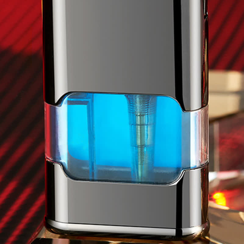 Horse Design Refillable Double Flame Butane Lighter With Clock