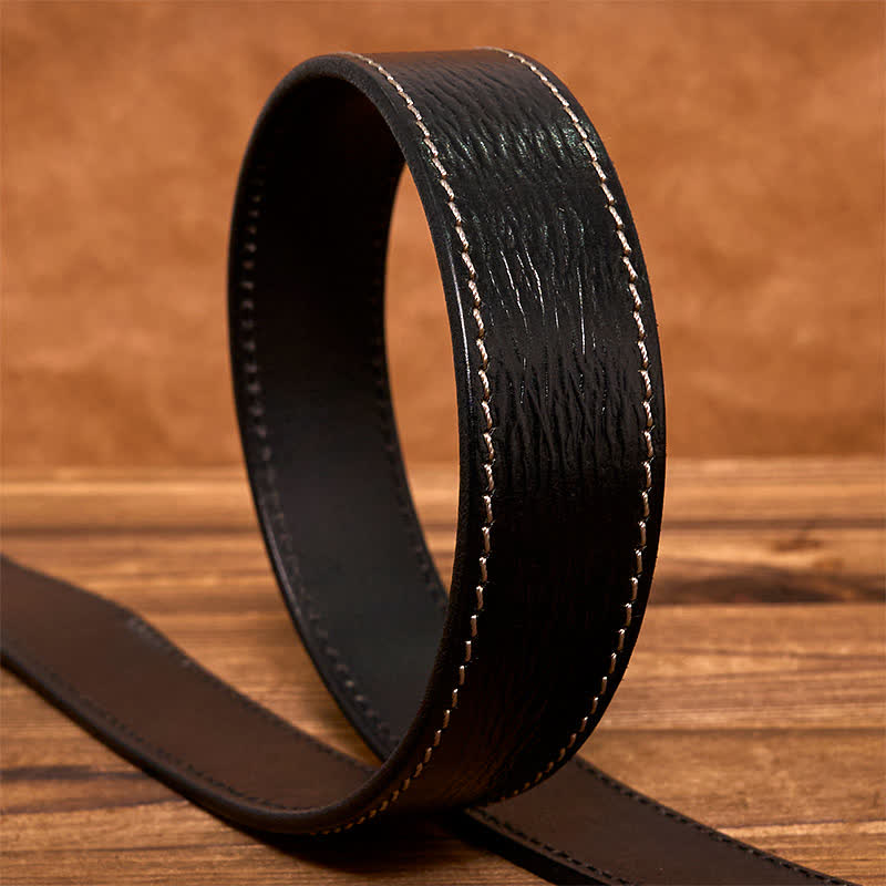 Men's Vintage Rivet Decor Full Grain Leather Belt