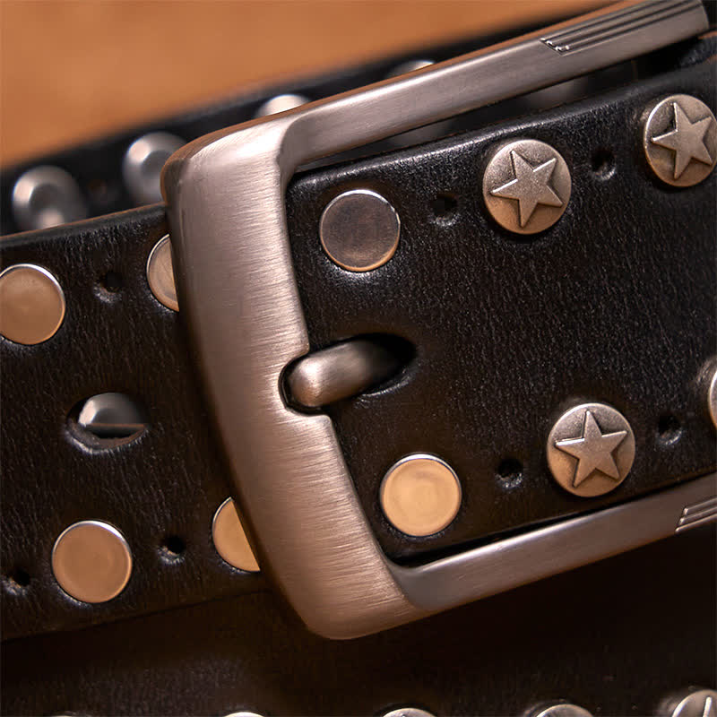Punk Biker Rivet Studded Handmade Leather Belt