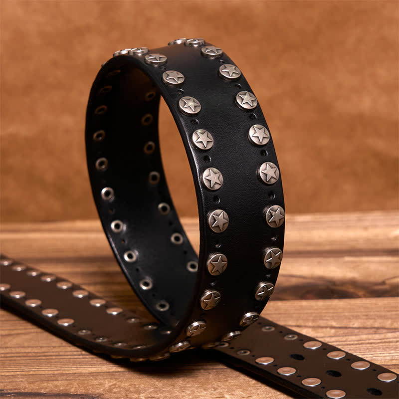 Punk Biker Rivet Studded Handmade Leather Belt
