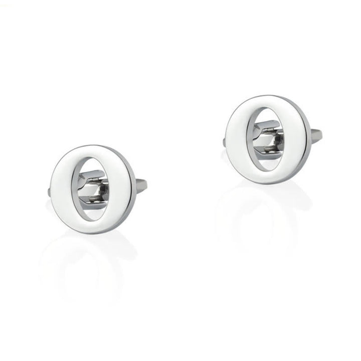 1 Pair Men's Silver Plated Initial Letter 26 Alphabet Cufflinks - O - image 15