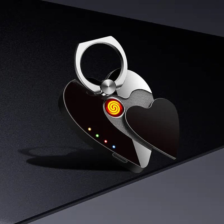 Heart Phone Stand Ring Buckle Rechargeable Electric Lighter