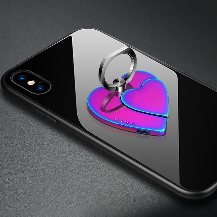 Heart Phone Stand Ring Buckle Rechargeable Electric Lighter