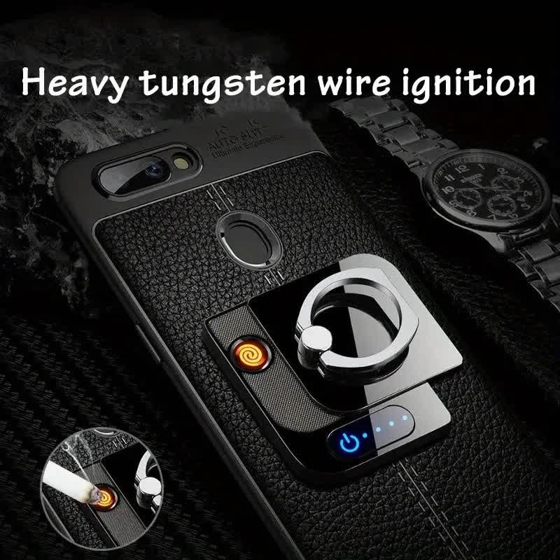 Square Phone Holder Touch Control Rechargeable Electric Lighter