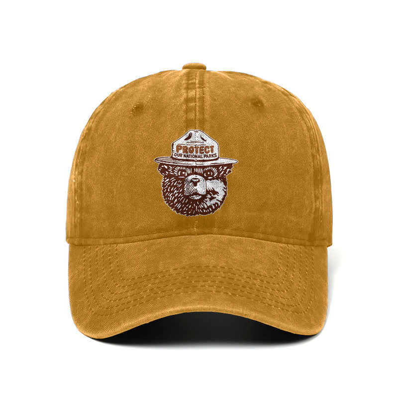 Bear Protect Our National Parks Adjustable Baseball Cap