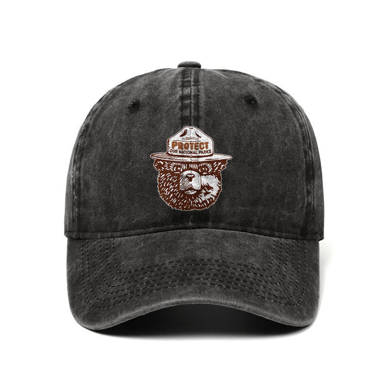 Bear Protect Our National Parks Adjustable Baseball Cap