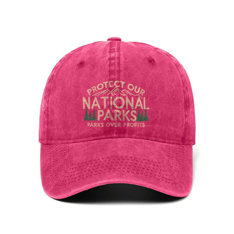Protect Our National Parks, Parks Over Profit Adjustable Baseball Cap