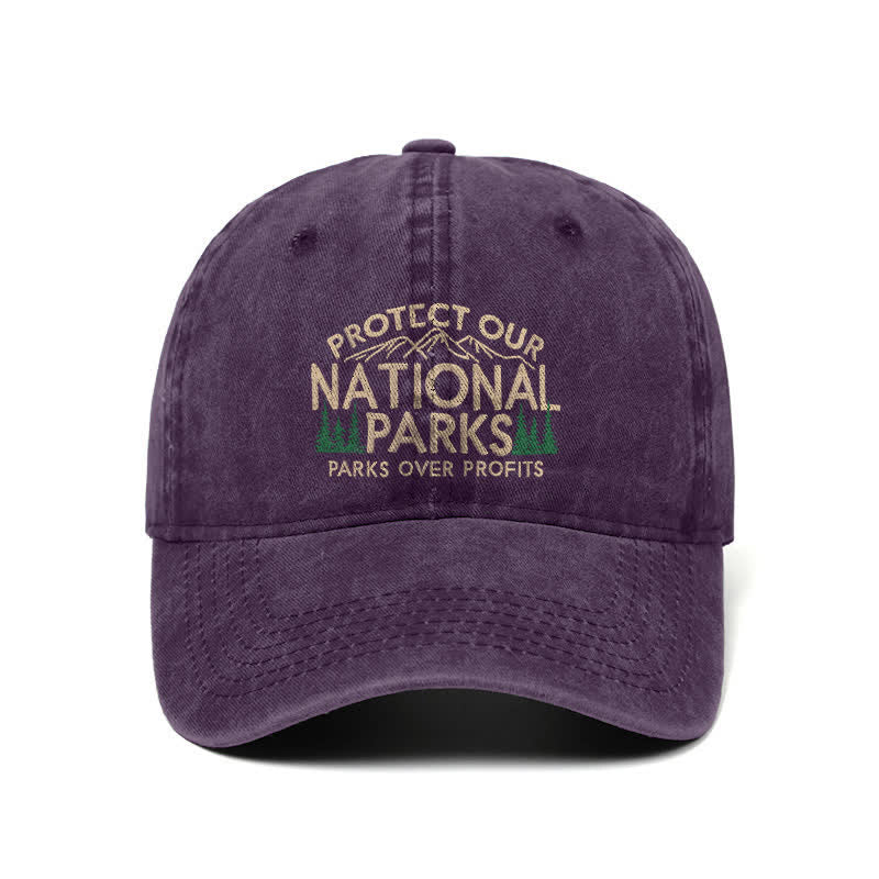 Protect Our National Parks, Parks Over Profit Adjustable Baseball Cap