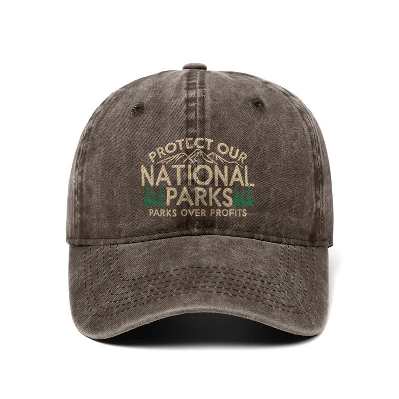 Protect Our National Parks, Parks Over Profit Adjustable Baseball Cap