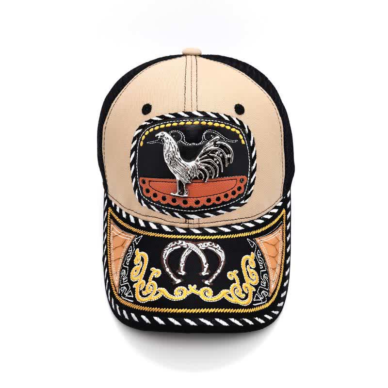 Beige Embroidery 3d Metal Decor Mexican Ethnic Mesh Truck Hat (Pre-Sale) - image 9