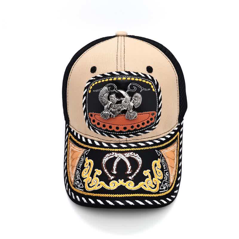 Beige Embroidery 3d Metal Decor Mexican Ethnic Mesh Truck Hat (Pre-Sale) - image 12
