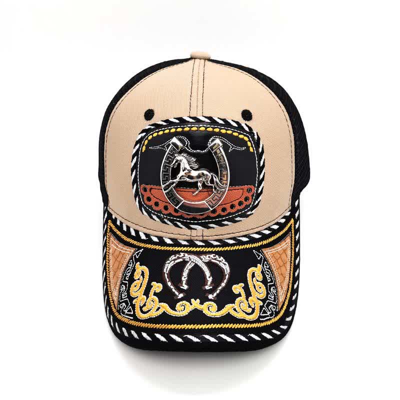 Beige Embroidery 3d Metal Decor Mexican Ethnic Mesh Truck Hat (Pre-Sale) - image 3