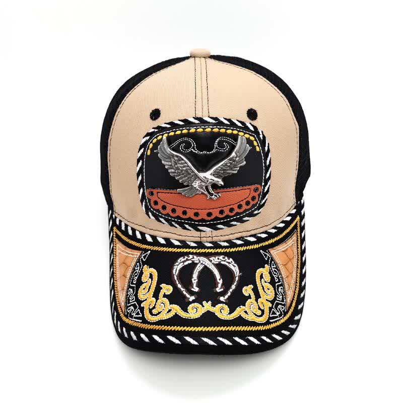 Beige Embroidery 3d Metal Decor Mexican Ethnic Mesh Truck Hat (Pre-Sale) - image 7