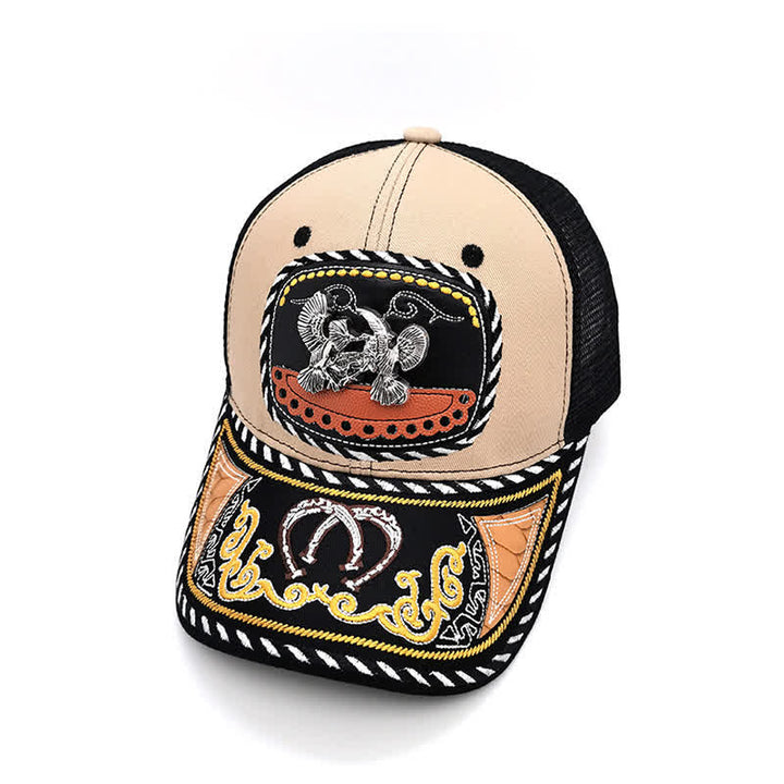 Beige Embroidery 3d Metal Decor Mexican Ethnic Mesh Truck Hat (Pre-Sale) - Birds - Adjustable (22"-23 5/8") - image 11