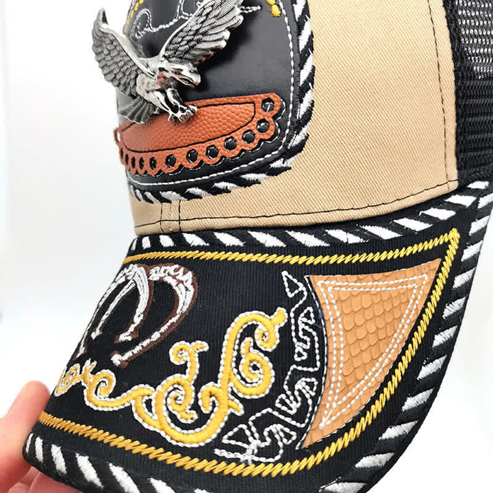 Beige Embroidery 3d Metal Decor Mexican Ethnic Mesh Truck Hat (Pre-Sale) - image 2