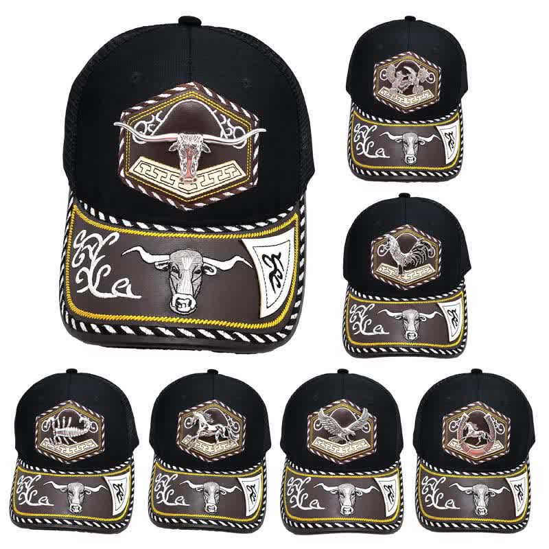 Silver 3d Metal Decor Westerm Embroidery Black Mesh Truck Hat (Pre-Sale) - image 2