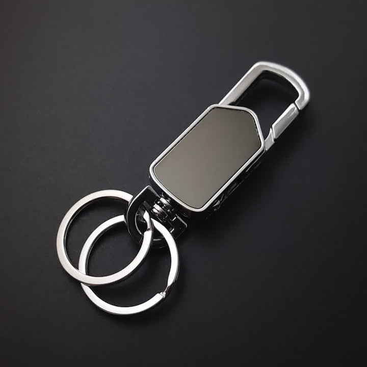Multifunction 360 Degree Rotatable Keychain With Knife - Black - image 7