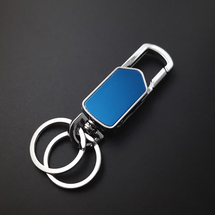 Multifunction 360 Degree Rotatable Keychain With Knife - Blue - image 5