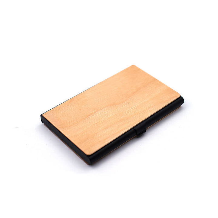 Custom Engraved Name Business Wooden Card Case - Cherry / Black - image 10