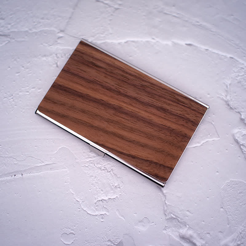 Custom Engraved Name Business Wooden Card Case - image 4