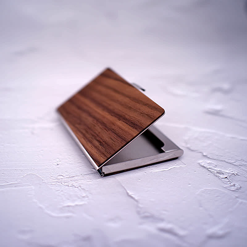 Custom Engraved Name Business Wooden Card Case - image 7