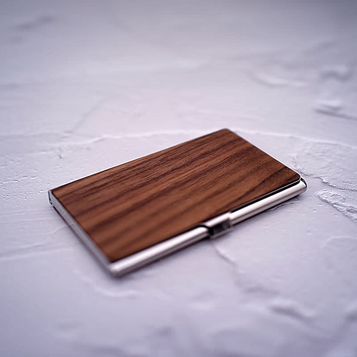 Custom Engraved Name Business Wooden Card Case - image 6