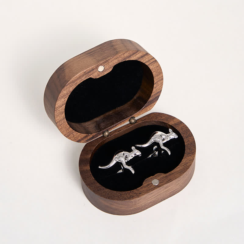 Men's 1 Pair Cute Kangaroo Silver-Tone Cufflinks - image 5