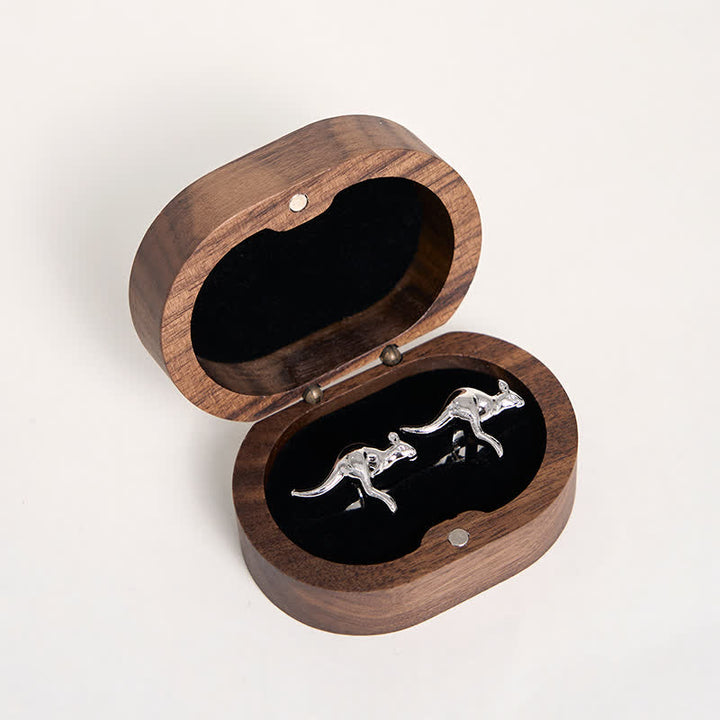 Men's 1 Pair Cute Kangaroo Silver-Tone Cufflinks - image 5