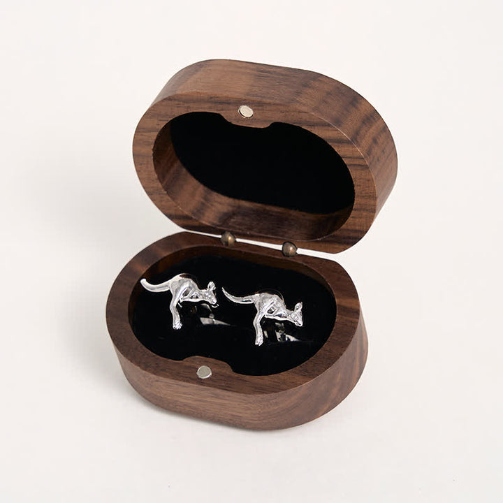 Men's 1 Pair Cute Kangaroo Silver-Tone Cufflinks - image 3