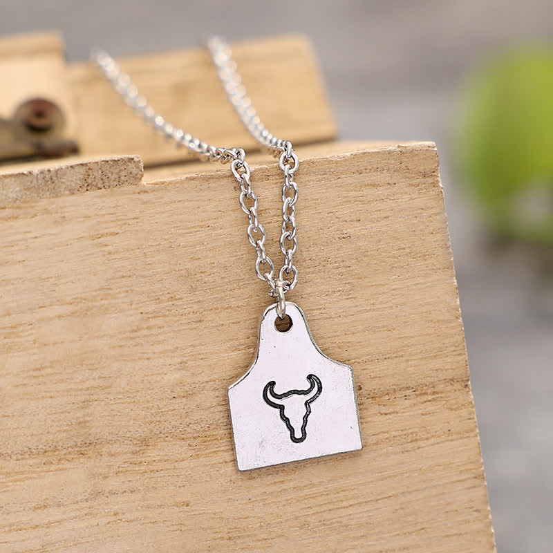 Custom Silver Mini Cattle Tag Initial Stainless Steel Necklace - image 6