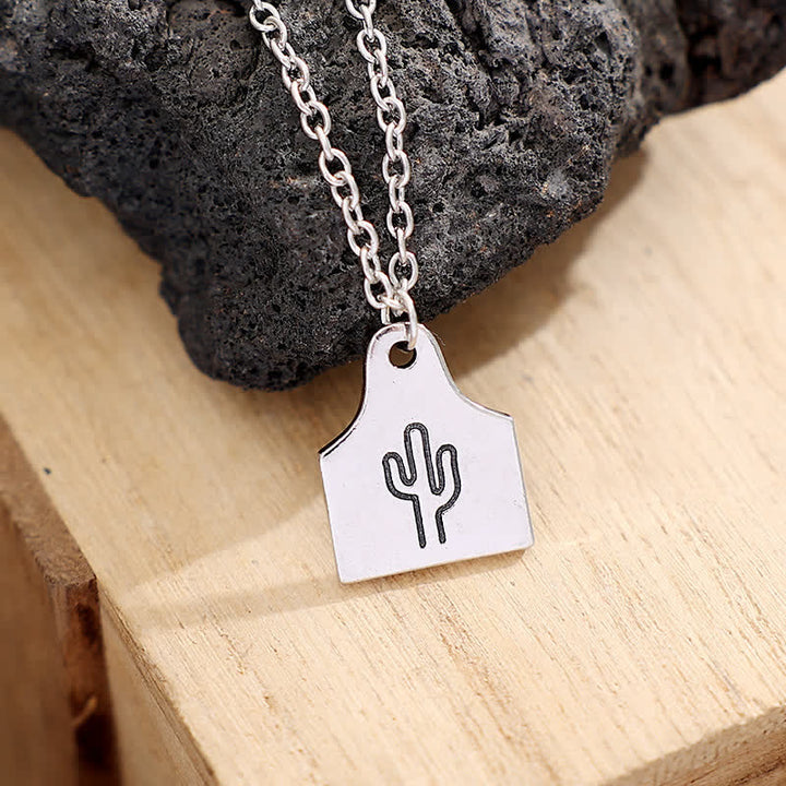 Custom Silver Mini Cattle Tag Initial Stainless Steel Necklace - image 4